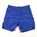 Closed Cargo Shorts Damen 26 Hellblau Leinen Mittelhoch Rise Above Knie Freizeit