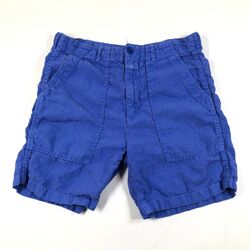 Closed Cargo Shorts Damen 26 Hellblau Leinen Mittelhoch Rise Above Knie Freizeit