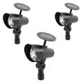 3er Set Solarstrahler Spotlight Solarlampe 3 LED Lampe Gartenbeleuchtung