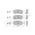 1x ORIGINAL® Metelli 22-1184-0 Bremsbelagsatz, Scheibenbremse Hinten, inkl.