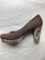 Tamaris Damen Schuhe Pumps, Braun, Leder, Gr. 41, sehr guter Zustand