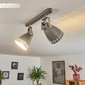 Decken Lampe drehbar Schlaf Wohn Zimmer Raum Leuchten 2-flammig modern grau weiß