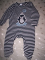 Toller "Topomini"-Pyjama  m. Pinguin-Motiv, blau-weiß Gr. 56/62