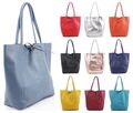 Weiche italienische Echtleder-Shopper-Tragetasche Damen Mädchen Schultertasche 