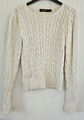 LAUREN - Ralph Lauren Strickpullover mit Zopfmuster Gr. M creme weiß