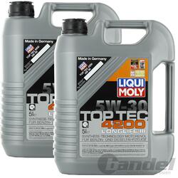 2x 5L LIQUI MOLY MOTORÖL 3707 TOP TEC 4200 5W30 LongLife 3 passend für VW BMW