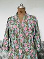 Indian 100% Baumwolle Grün Blumenmuster Kimono Bad Bademantel Nacht Maxi Robe US