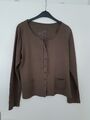 ANNE L Shirtjacke Sweatjacke Gr. M/L 40-42 beige hellbraun