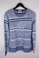 Tommy Hilfiger Denim Herren Pullover Strick Freizeit Blau Baumwolle Gestreifter Pullover Größe L