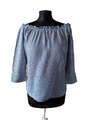 STREET ONE, Bluse, blau-weiß, gestreift, Gr. 34, Carmen Ausschnitt, 3/4 Arm