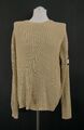 Tommy Hilfiger Herren Pullover Pulli L beige Rundhals Ripp Baumwolle A372