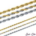 Edelstahl Rope Kette Kordelkette Zopfkette Seilchenkette gold silber unisex