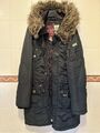 Khujo Mantel Parka Jacke Wintermantel mit Kapuze, Gr. XL, dunkelblau