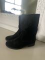 GABOR Stiefel Gr 5 38 Stiefelette NUBUK schwarz black Wildleder so LEICHT bequem