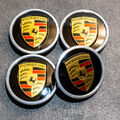 4x Original Porsche Nabendeckel Felgendeckel 9J1073000A schwarz Hochglanz NEU