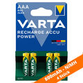 4 x Varta 800mAh Akkus AAA Micro HR03 NiMH 56703 Accu Power Recharge 1,2V