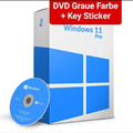 Windows 11 Pro DVD Grau + Key Sticker Aufrubbeln Vollversion  Microsoft CD 