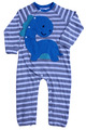 Strampler Baby Schlafanzug Einteiler Grau Gestreift Overall Dino Body Langarm