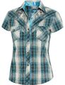 Damenbluse Westernbluse Country Cowgirl Western Westernstyle »JOSIE« Blau