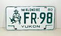 Nummernschild "The Klondike" Goldgräber Yukon/Canada 1980