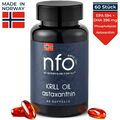 NFO OMEGA 3 Krillöl Astaxanthin [60 Kapseln] + Fischöl: EPA, DHA & Phospholipide