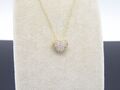 HERZ COLLIER IN 585 / 14 K GELBGOLD CA. 0,155 CT. G / SI BRILLANTEN