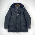 Barbour Supa Border Wachsjacke Herren Large Schwarz Thermore Gold Standard Mantel