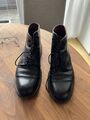 Herren  Schuhe Boss Schwarz Leder Gr. 44,5 Ankleboots Schnürboots