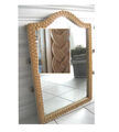 VINTAGE RATTAN-BAMBUS-SPIEGEL WANDSPIEGEL-FRANCE-HOLZ-MIRROR-60er-1970er-NATUR