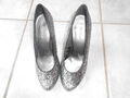 Glitzer High Heels gr. 36 Glitzer Pumps schwarz/silber neu mit Etikett Graceland