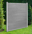 WPC Zaun Brillant Grau Sichtschutz Gartenzaun Windschutz Blickdicht 180x180cm