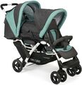 CHIC4BABY Geschwisterwagen DUO MELANGE Mint mit feststellbaren Rädern