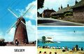 Postkarte Selsey, West Sussex Multiview. Rettungsbootstation, Medmerry Hall