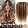 Damen Indisches Clip In Topper Toupet Echthaar Extensions Perücke Haarteile Dick