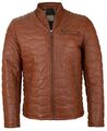 Bugatti - Herren Echtleder Lederjacke Steppjacke Lammnappa rot-braun