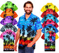 Funky Hawaiihemd Beach Hawaiian Shirt Multi Kurzarm Front-Tasche XS-11XL