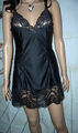 Aufreizendes Vintage Glanz Satin Spitzen Negligee Gr. 40 schwarz Unterkleid (r77