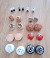 Piercing Set Mix Paket Plug Tunnel 11 Stück Acryl Stahl Holz Silikon Motiv Logo 