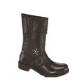 Stiefelette Bikerstiefelette Stiefel Damenschuhe Leder schwarz  Gr.  38 5