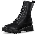 TAMARIS Damenstiefelette,Schnür-Boots,Leder,Schwarz,Gr.37-41