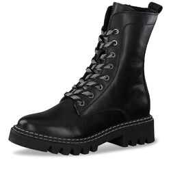 TAMARIS Damenstiefelette,Schnür-Boots,Leder,Schwarz,Gr.37-41