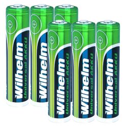 6 x AAA Mikro AKKU Wilhelm Universal Batterien wiederaufladbar 1,2 V HR03