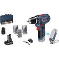 Bosch Professional GSR 12V-15 + GLI DeciLED Akku-Bohrschrauber 12 V 2 Ah, 4 Ah