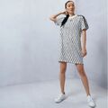 adidas Originals Tee Dress Monochrom Trefoil Allover-Print Fashion Kleid FM1069