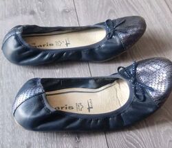 Tamaris Leder  Ballerinas Blau Gr. 38