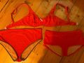 Bikini * Ensemble von Blush * 3 Teile: Oberteil 85 B, 2 Höschen L u. XL * Orange