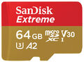 Speicherkarte SanDisk Extreme 64GB microSDXC 170MB/s UHS-I U3 V30 A2 +SD Adapter