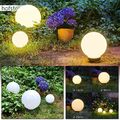 3-er Set LED Kugelleuchte Solar Außen Lampe Wege Garten Leuchte Weiß 15/20/25 cm