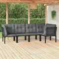 Garten Lounge Set Gartenmöbel Sitzgruppe 5-tlg. Schwarz Grau Poly Rattan vidaXL