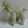 50er 60er Jahre Stofftier Hund Pudel creme Hermann ? 34x31 Vintage 50s 60s